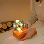 3D Firework Crystal Ball Lamp – StarburstGlow LED Night Light in starry sky