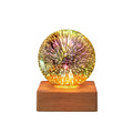 3D Firework Crystal Ball Lamp – StarburstGlow LED Night Light in starry sky in a hallway