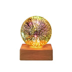 3D Firework Crystal Ball Lamp – StarburstGlow LED Night Light in starry sky in a hallway