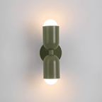 Colourful Up-Down Wall Lamp – Colorwave Double-Sided LED Sconce in red-green by an entryway