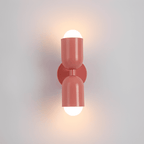 Colourful Up-Down Wall Lamp – Colorwave Double-Sided LED Sconce in pink-white in a living room