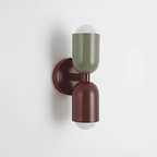 Colourful Up-Down Wall Lamp – Colorwave Double-Sided LED Sconce in red-pink in a hallway