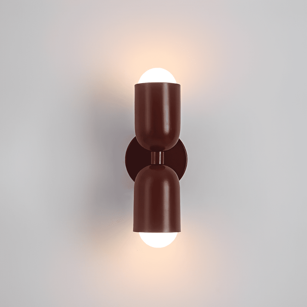 Colourful Up-Down Wall Lamp – Colorwave Double-Sided LED Sconce in black-green in a hallway