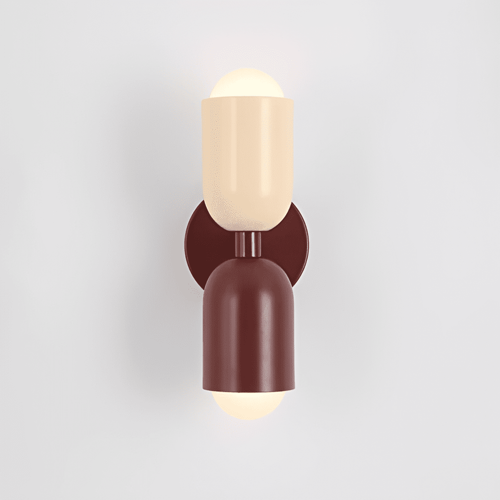 Colourful Up-Down Wall Lamp – Colorwave Double-Sided LED Sconce in red in a living room