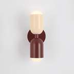 Colourful Up-Down Wall Lamp – Colorwave Double-Sided LED Sconce in red in a living room