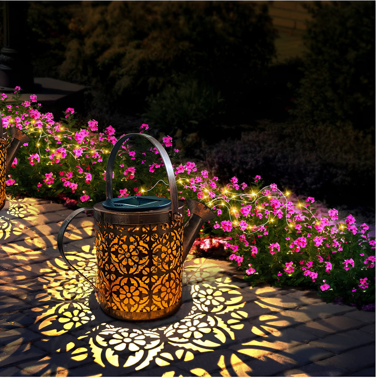 Enchanting Solar Garden Lamp – SolarMagic Weatherproof Outdoor Light on a patio