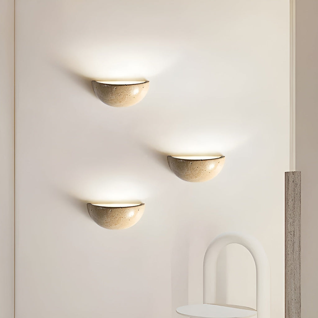 Half-Round LED Wabi-Sabi Wall Lamp - ZenGlow