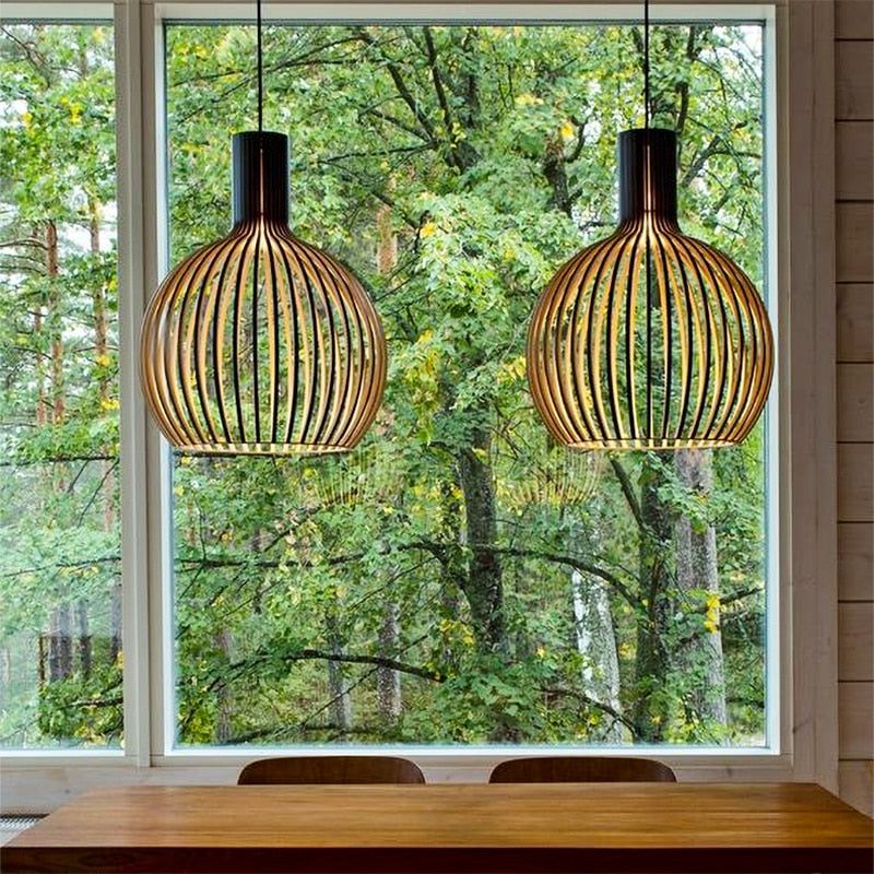 Handcrafted Wooden Pendant Light - RustikAura