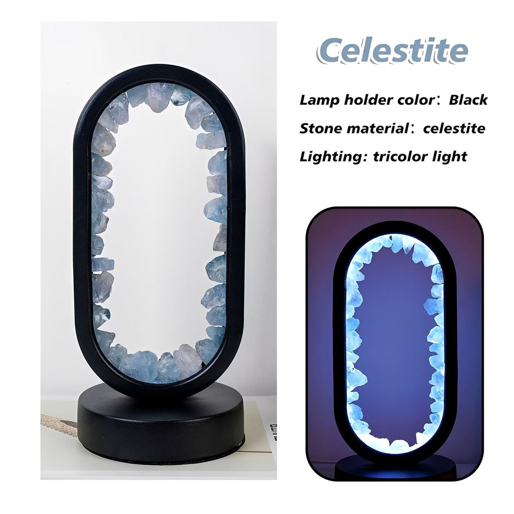 Handmade Amethyst Crystal Lamp – Serenith Natural Mood Light on a desk