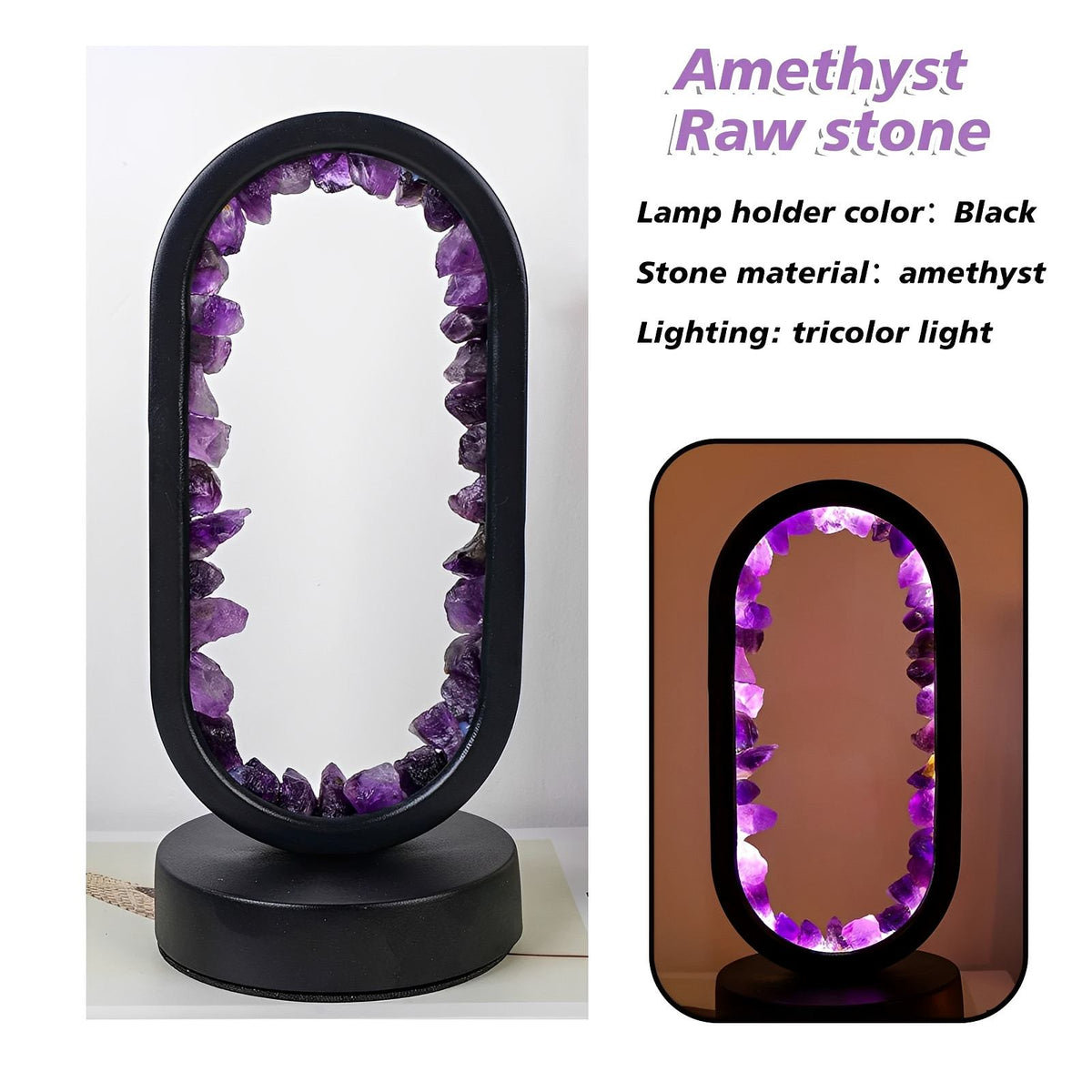 Handmade Amethyst Crystal Lamp – Serenith Natural Mood Light for a reading nook