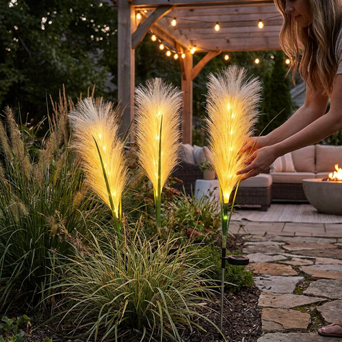 Decorative Wicker Garden Lighting - SunReed, Set of 2