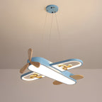 Airplane Pendant Light for Kids' Room – SkyFlyer LED Ceiling Lamp in white in a living room