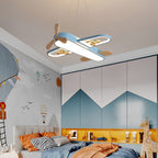 Airplane Pendant Light for Kids' Room – SkyFlyer LED Ceiling Lamp in remote control stepless dimming above a kitchen island