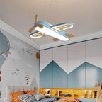 Airplane Pendant Light for Kids' Room – SkyFlyer LED Ceiling Lamp in blue in an entryway