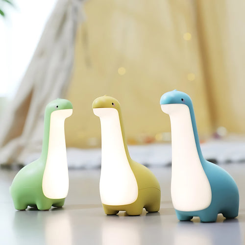 Dinosaur Night Light for Kids – RexGlow Rechargeable LED Lamp in blue in a kids bedroom