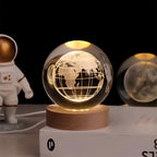 3D Engraved Galaxy Globe Lamp – StarLight LED Night Light in a hallway