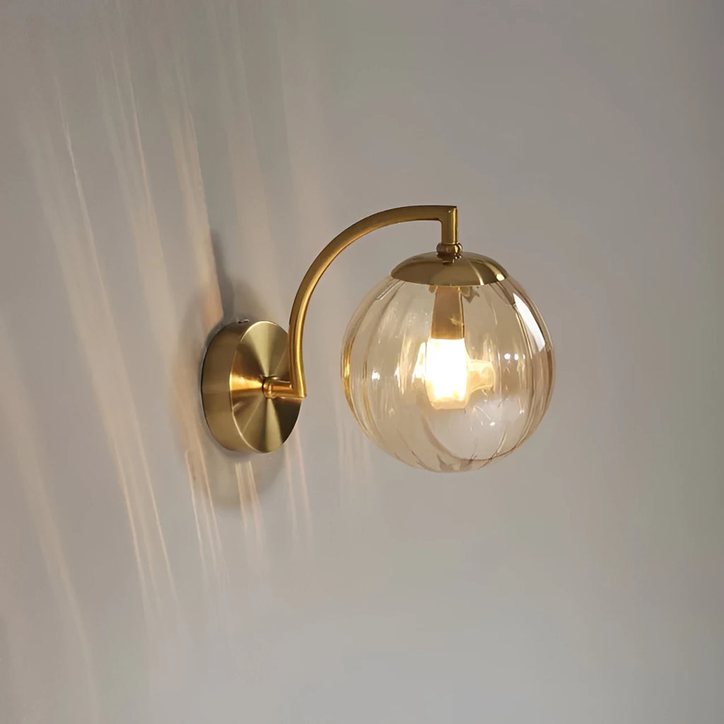 Coloured Glass Wall Lamp – CrystalGlow Modern LED Sconce in blue by an entryway
