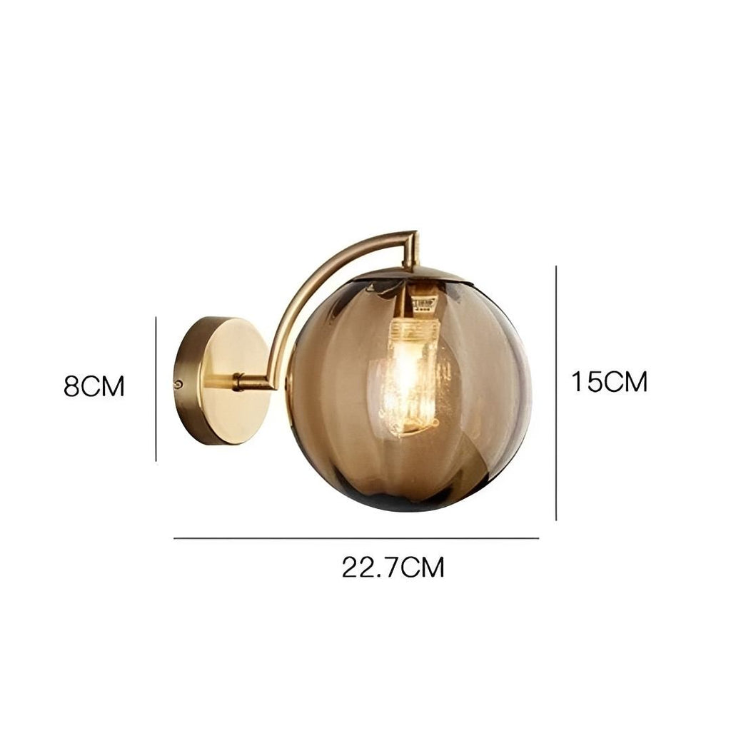Coloured Glass Wall Lamp – CrystalGlow Modern LED Sconce in bordeaux red in a hallway