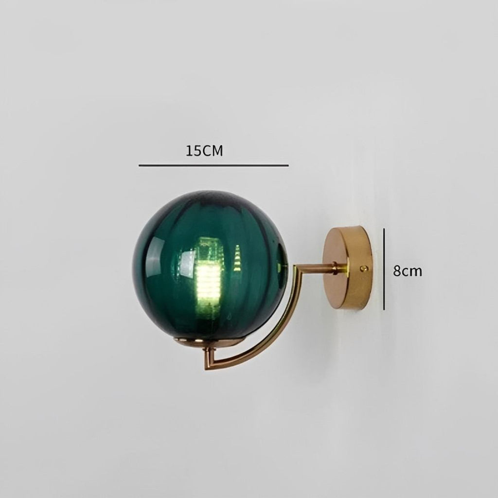 Coloured Glass Wall Lamp – CrystalGlow Modern LED Sconce in blue by an entryway