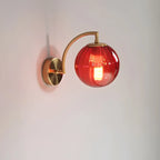 Coloured Glass Wall Lamp – CrystalGlow Modern LED Sconce in transparent in a living room