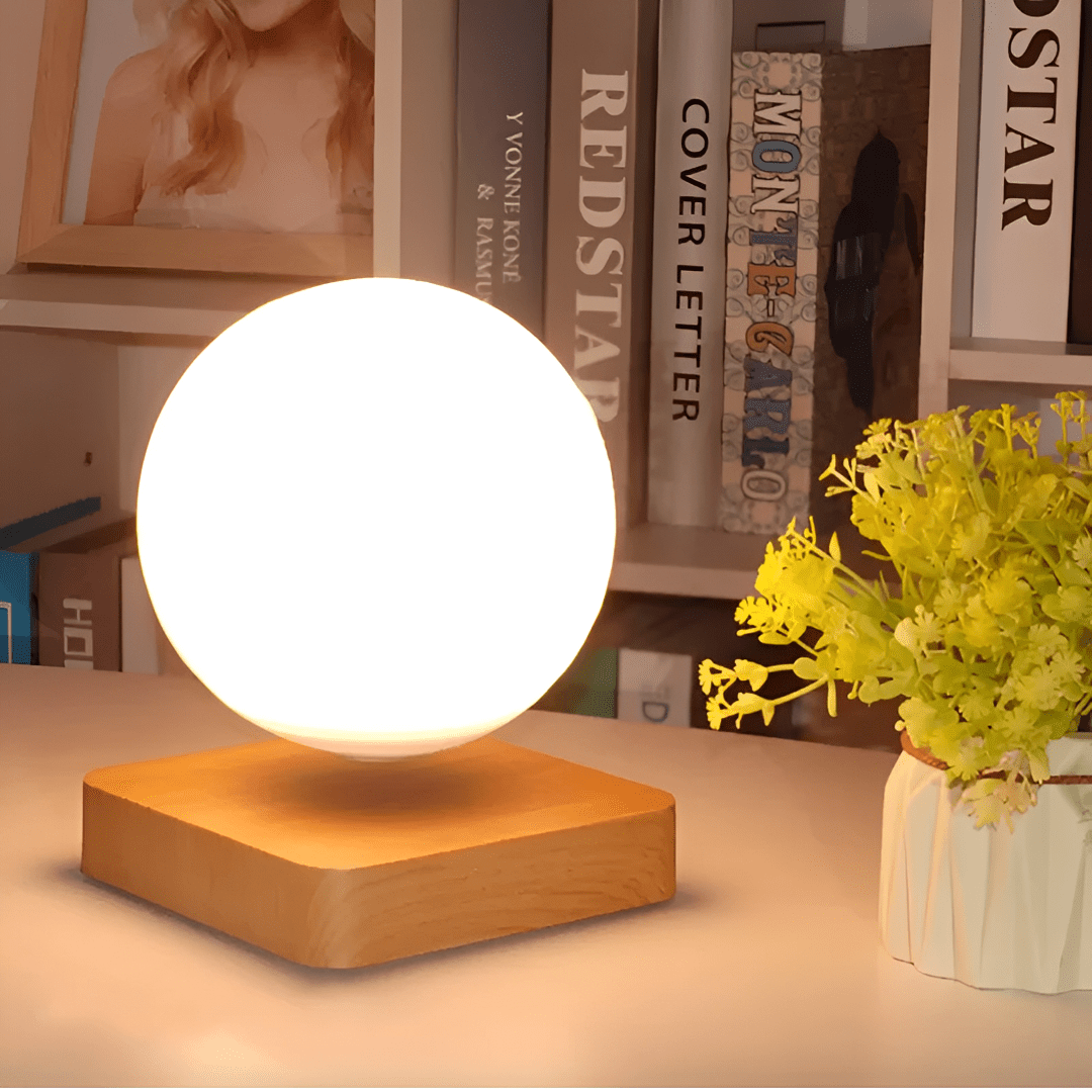 Floating Moon Lamp – LumoRise Levitating Spinning Moon Light in a bedroom
