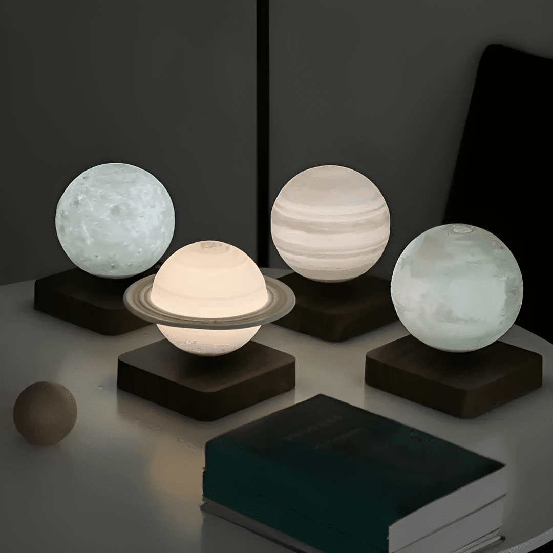 Floating Moon Lamp – LumoRise Levitating Spinning Moon Light in a living room