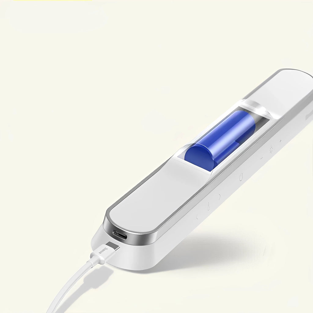 Foldable Magnetic Desk Lamp – FlexiGlow Touch-Dimmable LED in white in a bedroom
