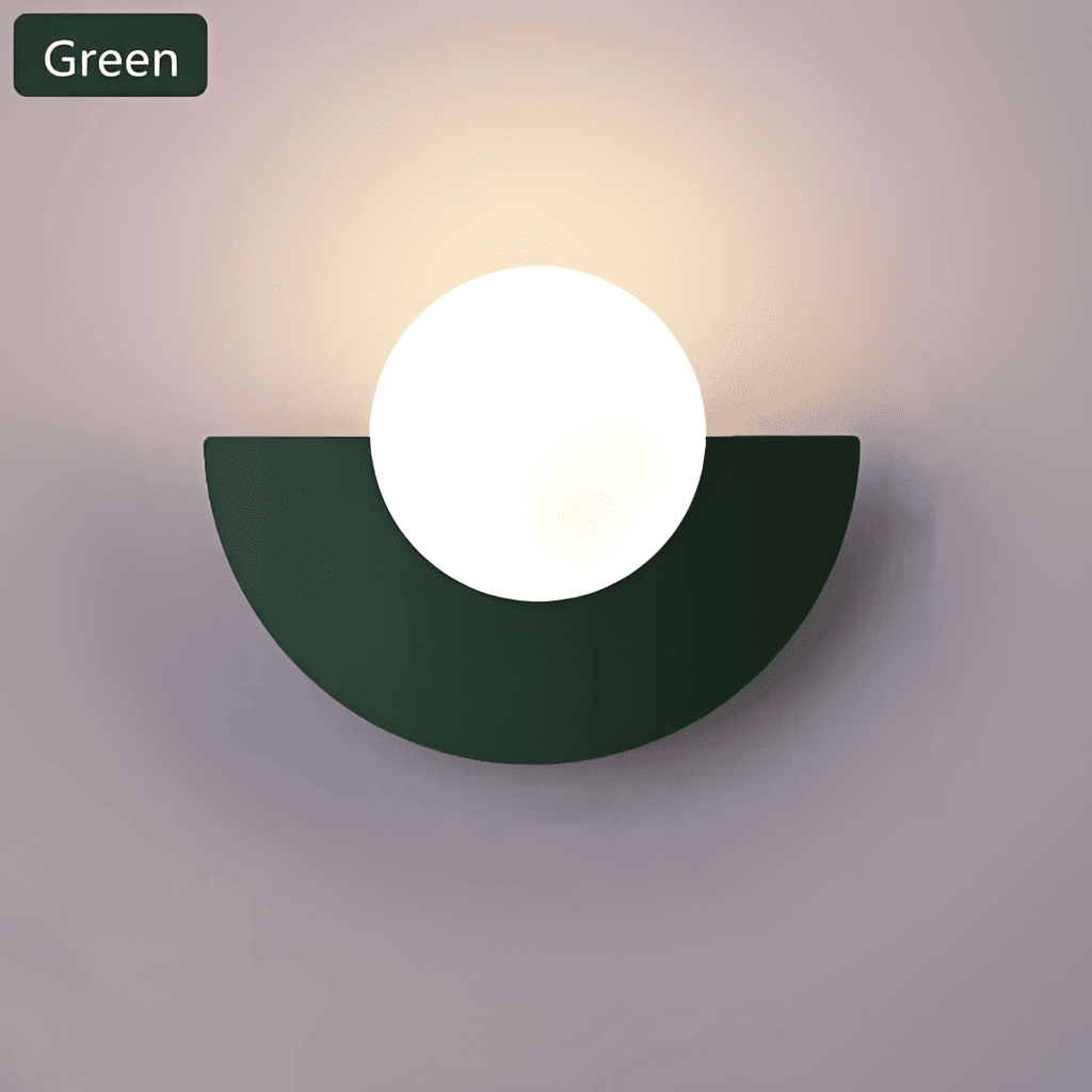 Crescent Moon Wall Lamp – LunaMetal Metal LED Sconce in red in a hallway