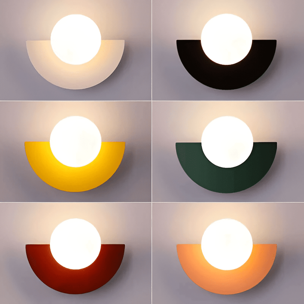 Crescent Moon Wall Lamp – LunaMetal Metal LED Sconce in white beside a bed