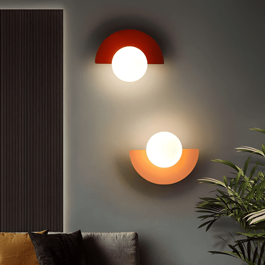 Crescent Moon Wall Lamp – LunaMetal Metal LED Sconce in black by an entryway