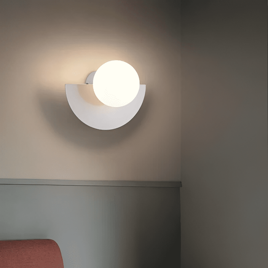 Crescent Moon Wall Lamp – LunaMetal Metal LED Sconce in red