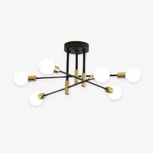 Modern Ceiling Light – Lumière Royale Black & Gold LED Chandelier in without light bulbs