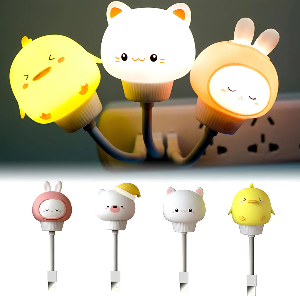 Animal Night Light with Timer – CuddleLight Remote Kids' Lamp on a nightstand