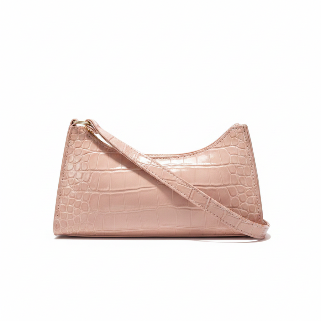 Retro Alligator Armpit Bag – Half Moon PU Leather Shoulder Bag for Women
