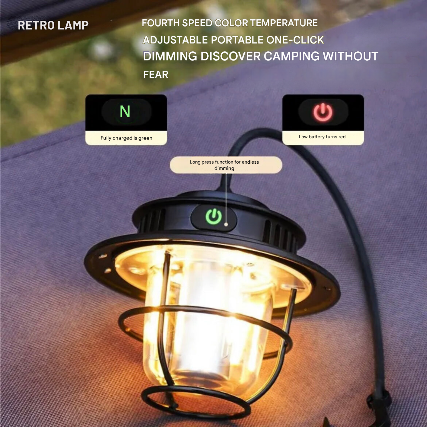 Portable LED Camping Lamp - VintaGlow