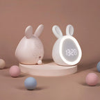 Rabbit-shaped children's alarm clock with LED night light - BunniGlow