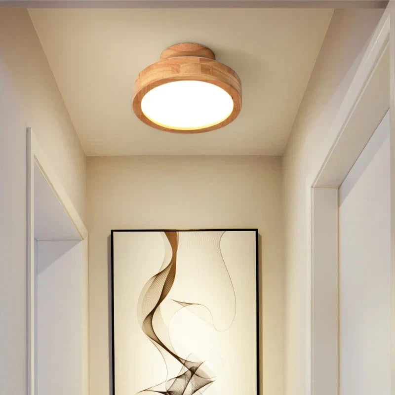 Round Wooden Scandinavian Ceiling Lamp - NordicLuxe