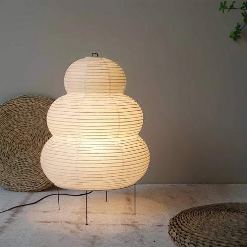 Akari Noguchi Rice Paper Table Lamp in eu plug on a desk