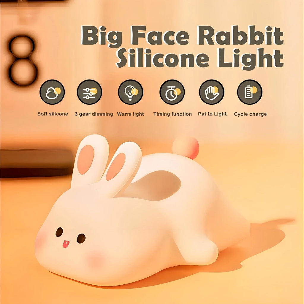 Soothing Night Light - BunnyGlow on a nightstand