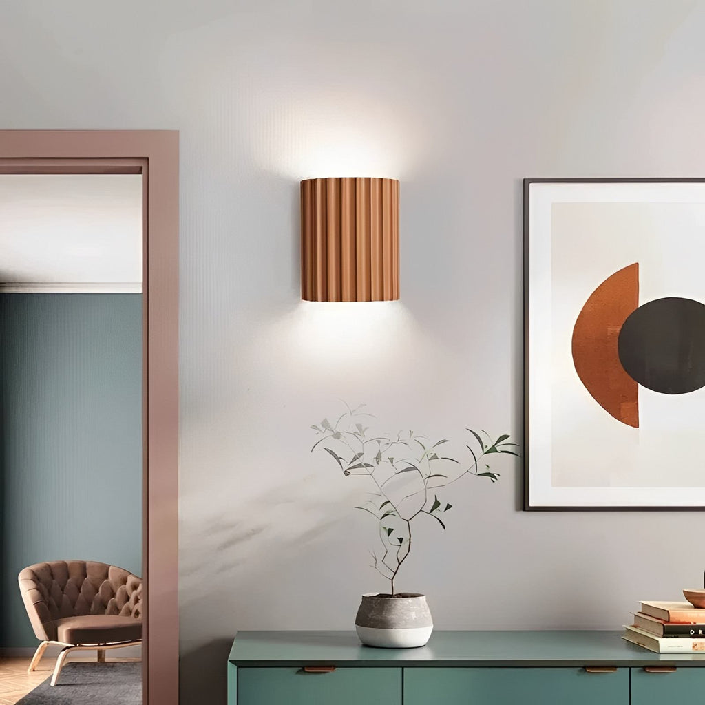 STYLISH RESIN WALL LAMPS - LUMIRESIN in grey in a stairwell