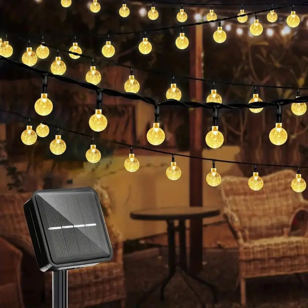 Sustainable LED String Lights - SolarGlow