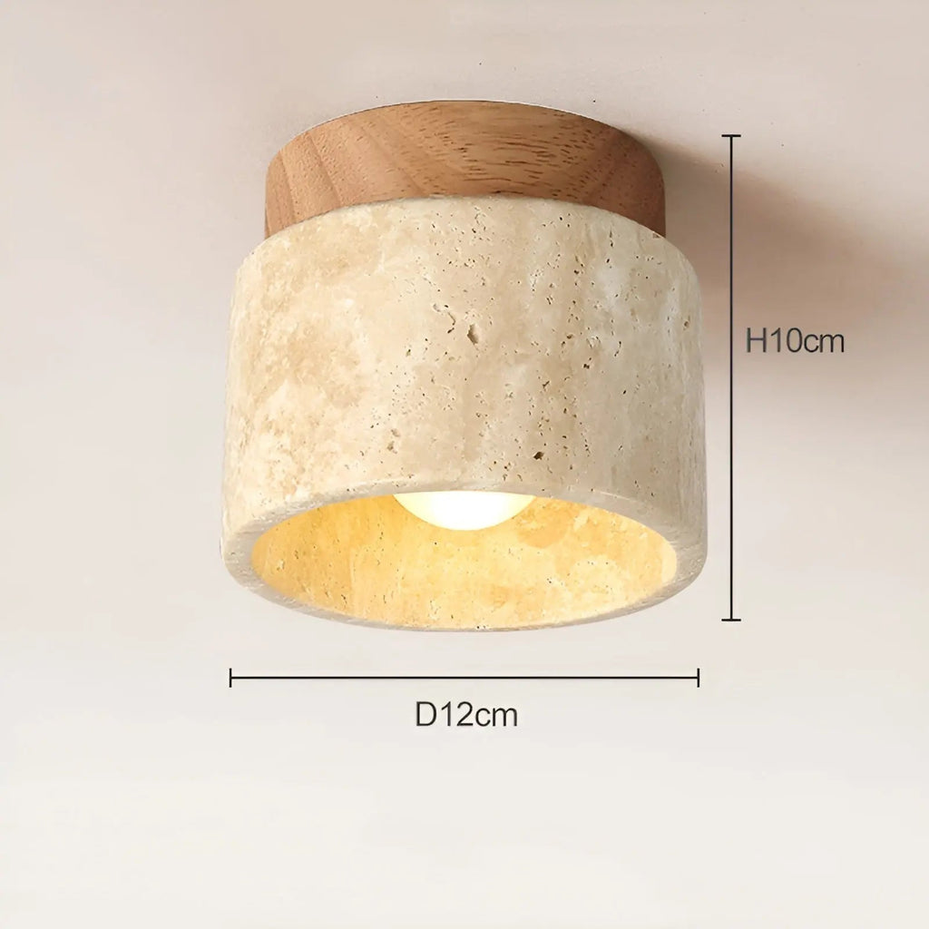 TravaGlow Rustic Travertine Ceiling Lamp