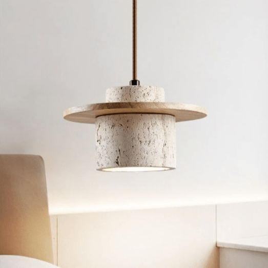 Travertine Pendant Lamp for Natural Luxury - StoneGlow
