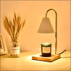 Candle Warmer Lamp – Sophia in brown in a home office