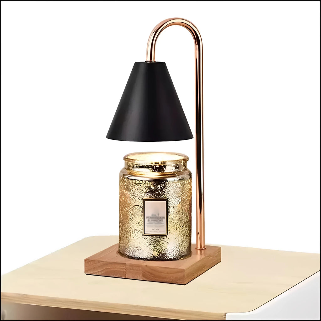 Candle Warmer Lamp – Sophia in brown in a bedroom
