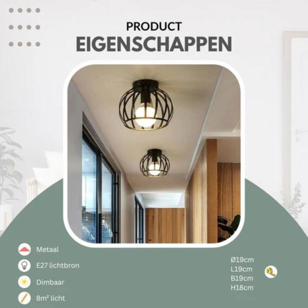Trendy Industrial Ceiling Light with Open Design
