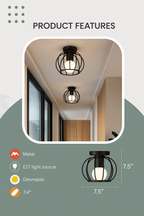 Trendy Industrial Ceiling Light with Open Design