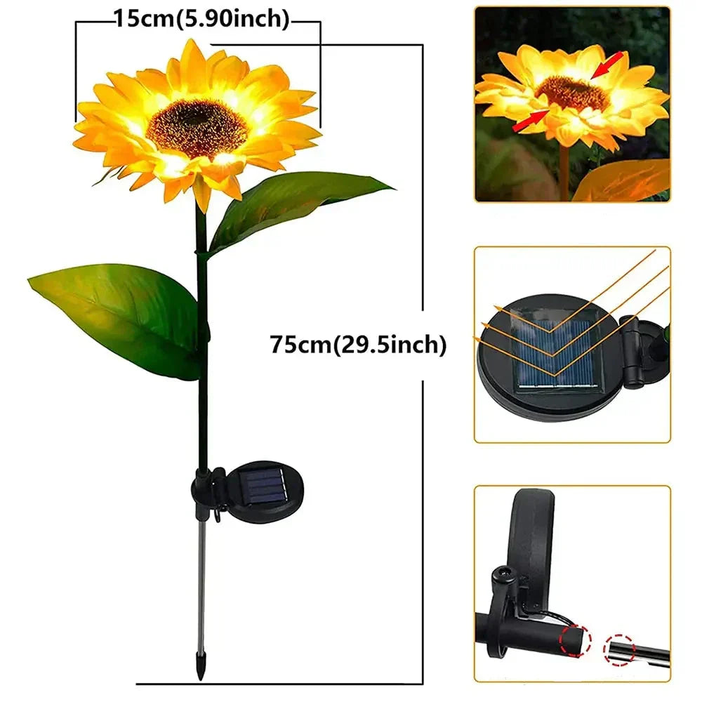 Waterproof Solar Energy Sunflower Lamp - SolarBloom
