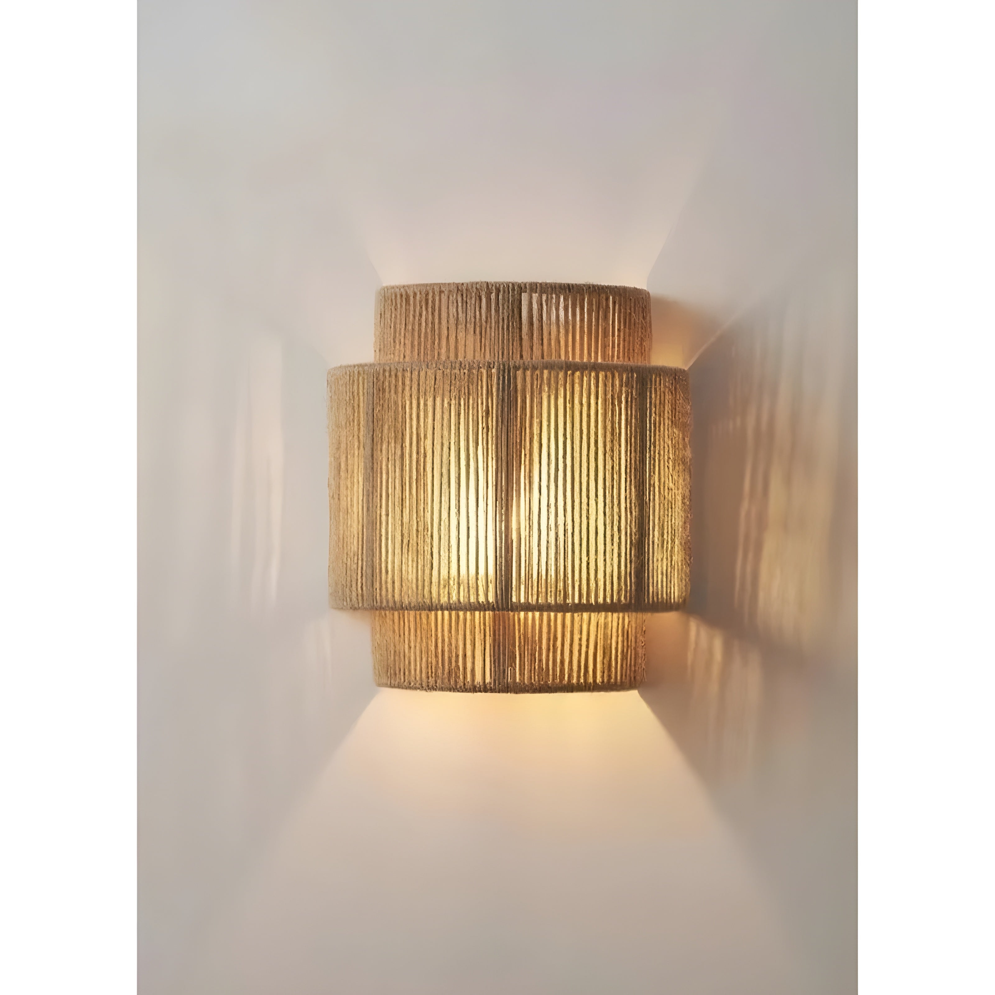 WeaveGlow Contemporary Rattan Woven Wall Lamp