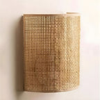 WeaveGlow Contemporary Rattan Woven Wall Lamp